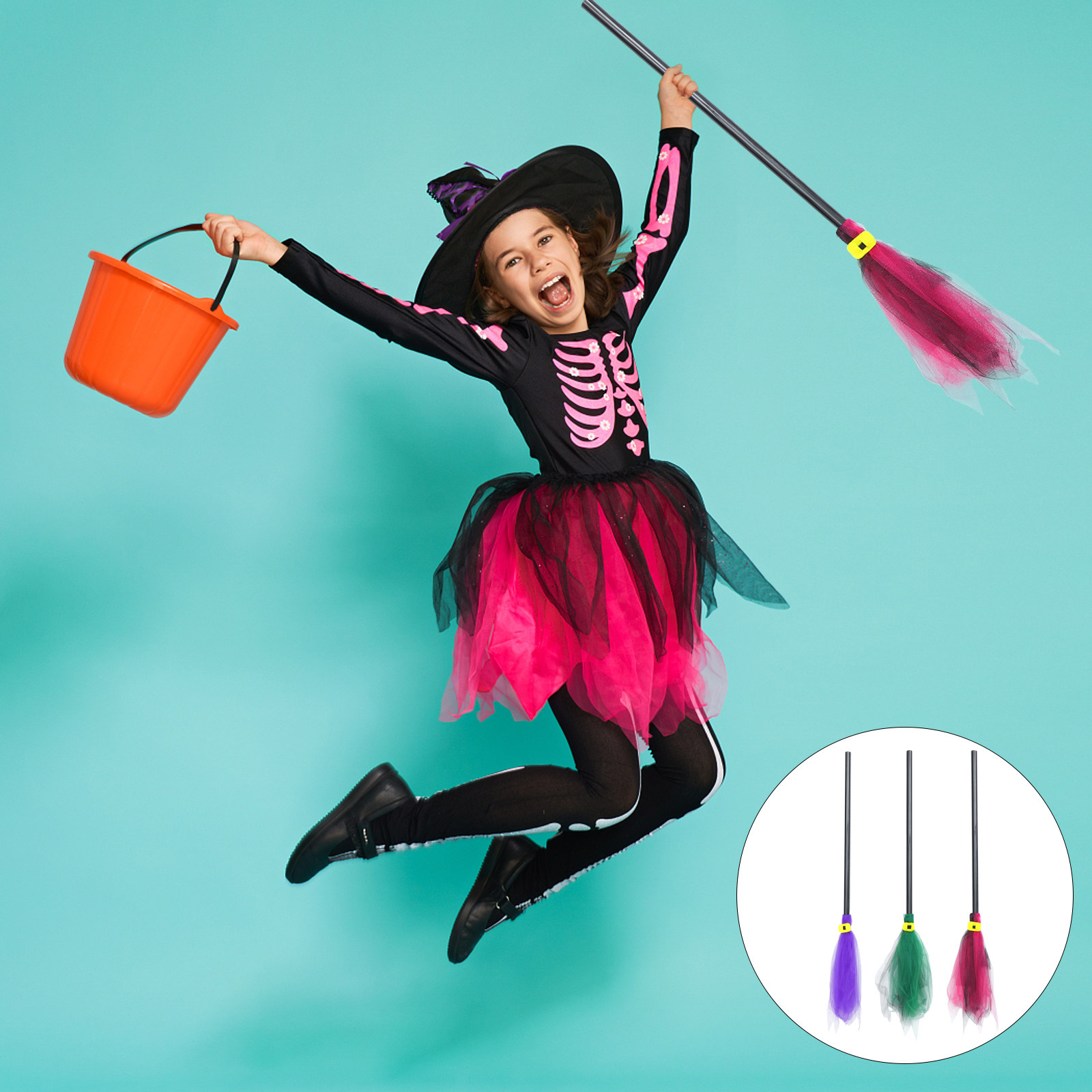 Easy Cosplay Prop - Halloween-Hexenbesen-Requisiten für Teenager-Partygäste, um Halloween-Cosplay mit